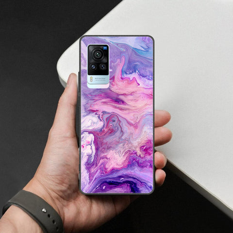 Vivo X60 Pro Cover - Colorful Marble Series - HQ Ultra Shine Premium Infinity Glass Soft Silicon Borders Case