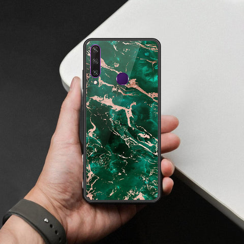 Huawei Y6p Cover - Colorful Marble Series - HQ Ultra Shine Premium Infinity Glass Soft Silicon Borders Case