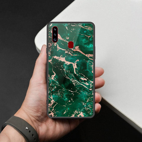 Samsung Galaxy A20s Cover - Colorful Marble Series - HQ Ultra Shine Premium Infinity Glass Soft Silicon Borders Case