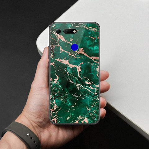 Huawei Honor View 20 Cover - Colorful Marble Series - HQ Ultra Shine Premium Infinity Glass Soft Silicon Borders Case