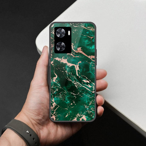 Oppo A57 4G 2022 Cover - Colorful Marble Series - HQ Ultra Shine Premium Infinity Glass Soft Silicon Borders Case