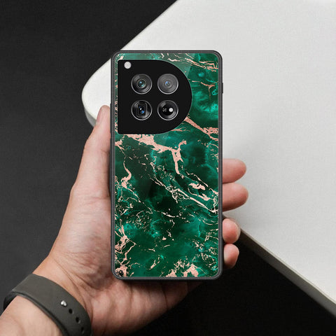 OnePlus 12 Cover - Colorful Marble Series - HQ Ultra Shine Premium Infinity Glass Soft Silicon Borders Case