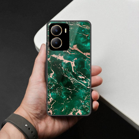 Vivo Y16 Cover - Colorful Marble Series - HQ Ultra Shine Premium Infinity Glass Soft Silicon Borders Case