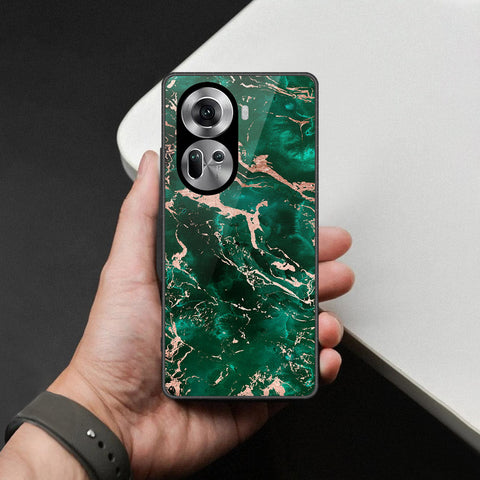 Oppo Reno 11 5G Cover - Colorful Marble Series - HQ Ultra Shine Premium Infinity Glass Soft Silicon Borders Case