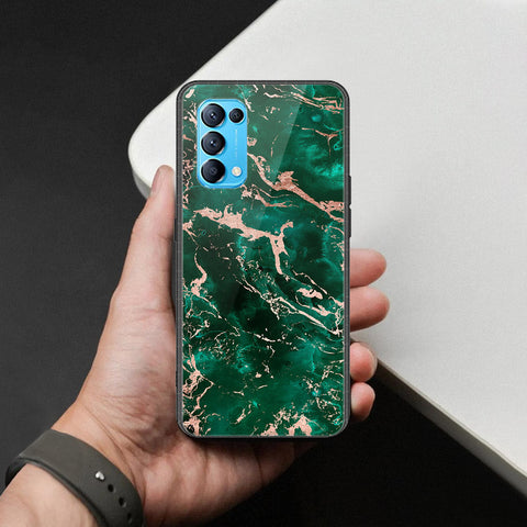Oppo Reno 5 5G Cover - Colorful Marble Series - HQ Ultra Shine Premium Infinity Glass Soft Silicon Borders Case
