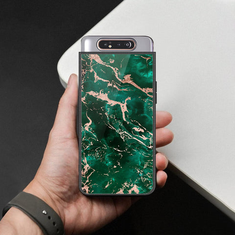 Samsung Galaxy A90 Cover - Colorful Marble Series - HQ Ultra Shine Premium Infinity Glass Soft Silicon Borders Case