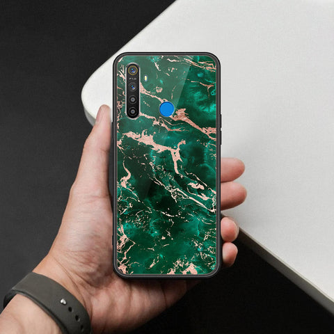 Realme 5 Cover - Colorful Marble Series - HQ Ultra Shine Premium Infinity Glass Soft Silicon Borders Case