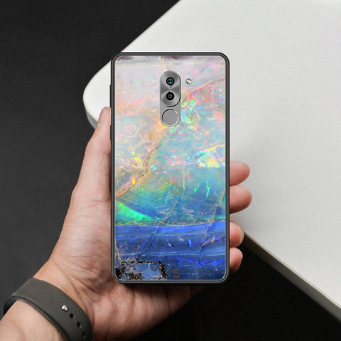 Huawei Honor 6X Cover - Colorful Marble Series - HQ Ultra Shine Premium Infinity Glass Soft Silicon Borders Case