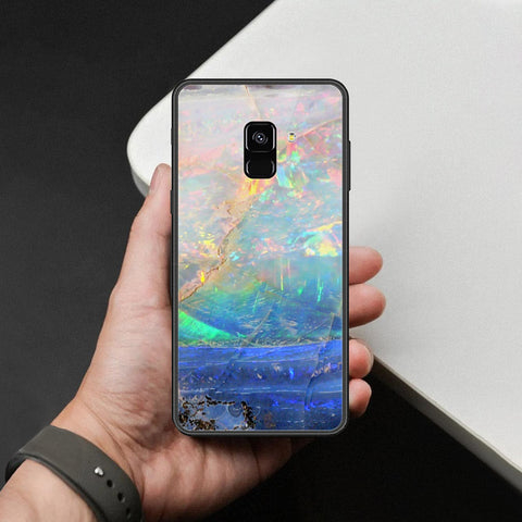 Samsung Galaxy A8 2018 Cover - Colorful Marble Series - HQ Ultra Shine Premium Infinity Glass Soft Silicon Borders Case