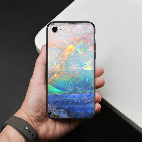 iPhone SE 2022 - Colorful Marble Series - HQ Ultra Shine Premium Infinity Glass Soft Silicon Borders Case