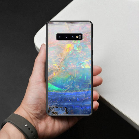 Samsung Galaxy S10 Plus Cover - Colorful Marble Series - HQ Ultra Shine Premium Infinity Glass Soft Silicon Borders Case