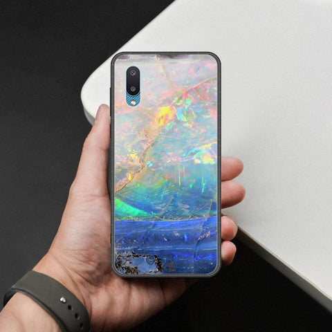 Samsung Galaxy A02 Cover - Colorful Marble Series - HQ Ultra Shine Premium Infinity Glass Soft Silicon Borders Case