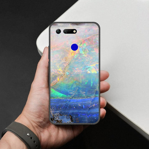 Huawei Honor View 20 Cover - Colorful Marble Series - HQ Ultra Shine Premium Infinity Glass Soft Silicon Borders Case