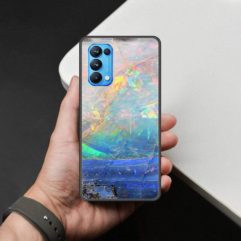 Oppo Reno 5 Pro 5G Cover - Colorful Marble Series - HQ Ultra Shine Premium Infinity Glass Soft Silicon Borders Case