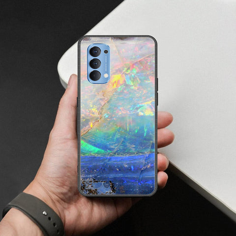 Oppo Reno 4 Cover - Colorful Marble Series - HQ Ultra Shine Premium Infinity Glass Soft Silicon Borders Case