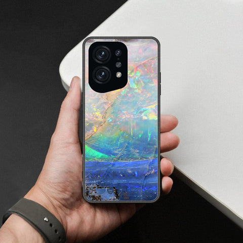 Oppo Find X5 Cover - Colorful Marble Series - HQ Ultra Shine Premium Infinity Glass Soft Silicon Borders Case