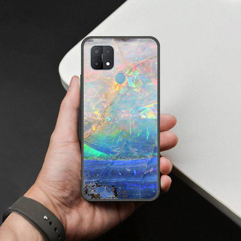 Oppo A15 Cover - Colorful Marble Series - HQ Ultra Shine Premium Infinity Glass Soft Silicon Borders Case