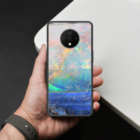 OnePlus 7T Cover - Colorful Marble Series - HQ Ultra Shine Premium Infinity Glass Soft Silicon Borders Case