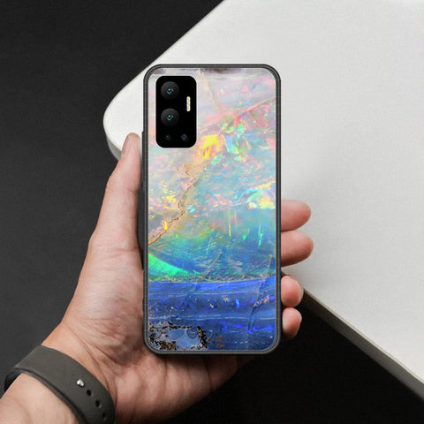 Infinix Hot 12 Cover - Colorful Marble Series - HQ Ultra Shine Premium Infinity Glass Soft Silicon Borders Case
