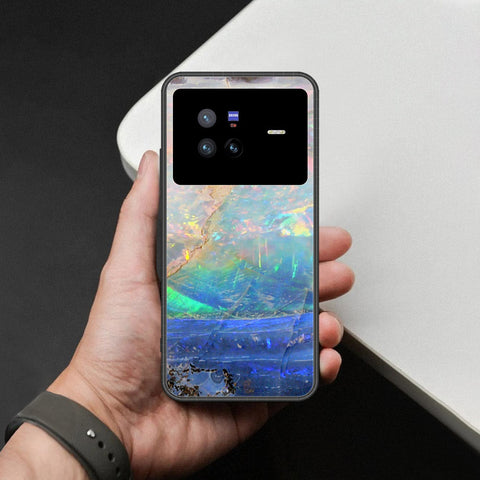 Vivo X80 Cover - Colorful Marble Series - HQ Ultra Shine Premium Infinity Glass Soft Silicon Borders Case