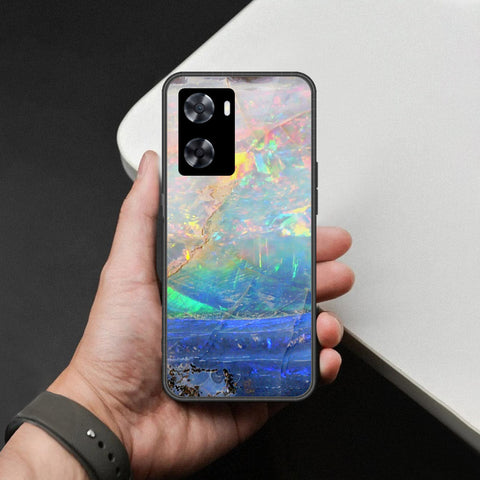 Oppo A57 4G 2022 Cover - Colorful Marble Series - HQ Ultra Shine Premium Infinity Glass Soft Silicon Borders Case