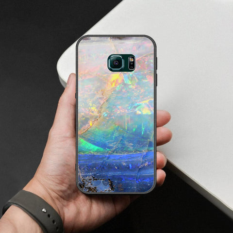 Samsung Galaxy S6 Edge Plus Cover - Colorful Marble Series - HQ Ultra Shine Premium Infinity Glass Soft Silicon Borders Case