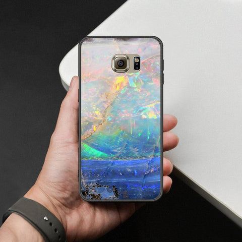 Samsung Galaxy S6 Cover - Colorful Marble Series - HQ Ultra Shine Premium Infinity Glass Soft Silicon Borders Case