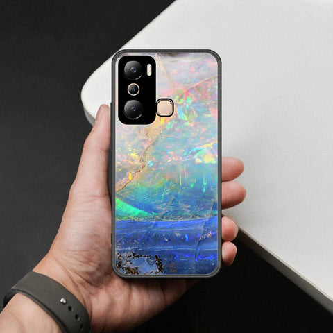 Infinix Hot 20i Cover - Colorful Marble Series - HQ Ultra Shine Premium Infinity Glass Soft Silicon Borders Case