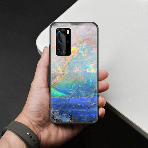 Huawei P40 Pro Cover - Colorful Marble Series - HQ Ultra Shine Premium Infinity Glass Soft Silicon Borders Case