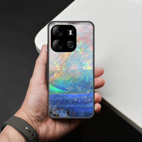 Tecno Pop 7 Cover - Colorful Marble Series - HQ Ultra Shine Premium Infinity Glass Soft Silicon Borders Case