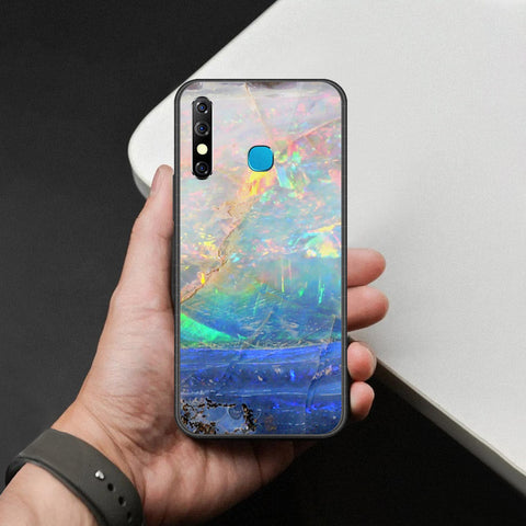 Infinix Hot 8 Cover - Colorful Marble Series - HQ Ultra Shine Premium Infinity Glass Soft Silicon Borders Case