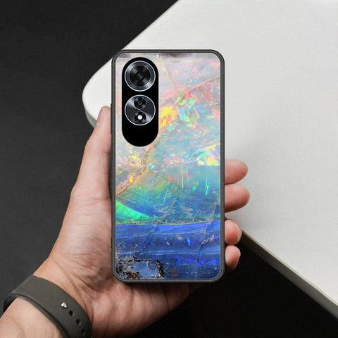 Oppo A60 Cover - Colorful Marble Series - HQ Ultra Shine Premium Infinity Glass Soft Silicon Borders Case