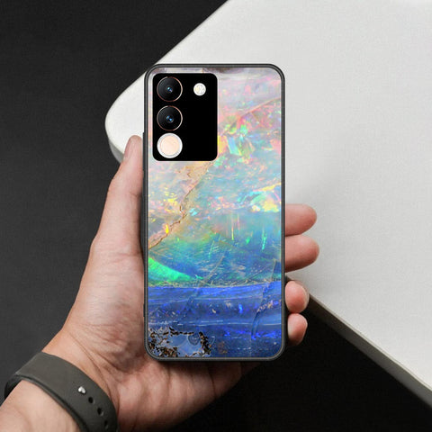 Vivo Y200 5G Cover - Colorful Marble Series - HQ Ultra Shine Premium Infinity Glass Soft Silicon Borders Case