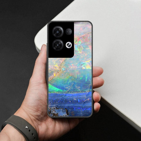Oppo Reno 8 Pro  Cover - Colorful Marble Series - HQ Ultra Shine Premium Infinity Glass Soft Silicon Borders Case