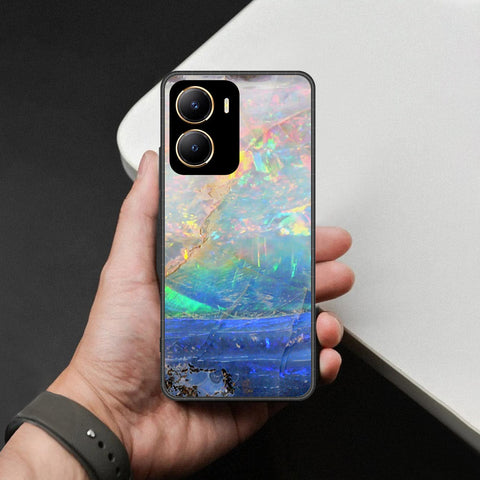 Vivo Y16 Cover - Colorful Marble Series - HQ Ultra Shine Premium Infinity Glass Soft Silicon Borders Case