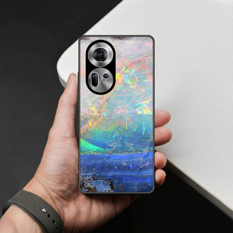 Oppo Reno 11 5G Cover - Colorful Marble Series - HQ Ultra Shine Premium Infinity Glass Soft Silicon Borders Case