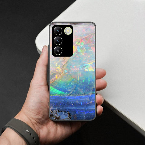 Vivo V30 Lite 4G Cover - Colorful Marble Series - HQ Ultra Shine Premium Infinity Glass Soft Silicon Borders Case