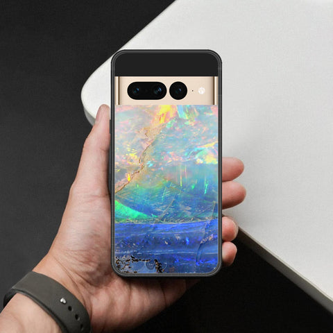 Google Pixel 7 Pro Cover - Colorful Marble Series - HQ Ultra Shine Premium Infinity Glass Soft Silicon Borders Case