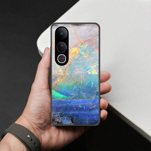 Vivo V50 Lite Cover - Colorful Marble Series - HQ Ultra Shine Premium Infinity Glass Soft Silicon Borders Case
