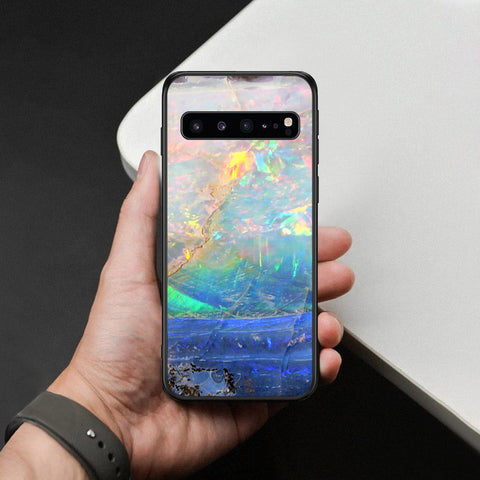 Samsung Galaxy S10 5G Cover - Colorful Marble Series - HQ Ultra Shine Premium Infinity Glass Soft Silicon Borders Case