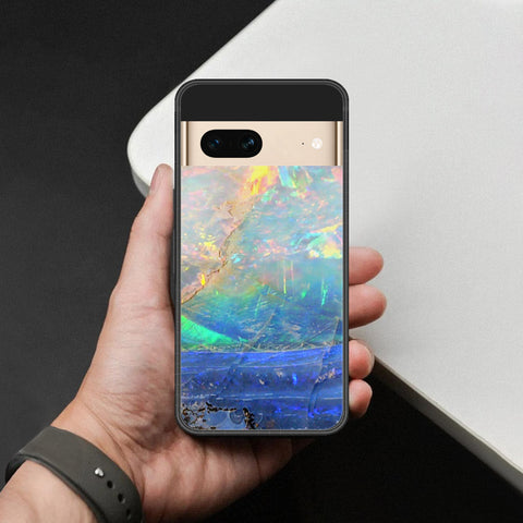 Google Pixel 7 Cover - Colorful Marble Series - HQ Ultra Shine Premium Infinity Glass Soft Silicon Borders Case
