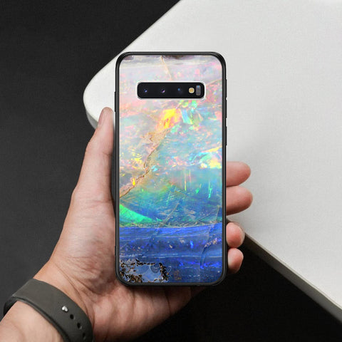 Samsung Galaxy S10 Cover - Colorful Marble Series - HQ Ultra Shine Premium Infinity Glass Soft Silicon Borders Case