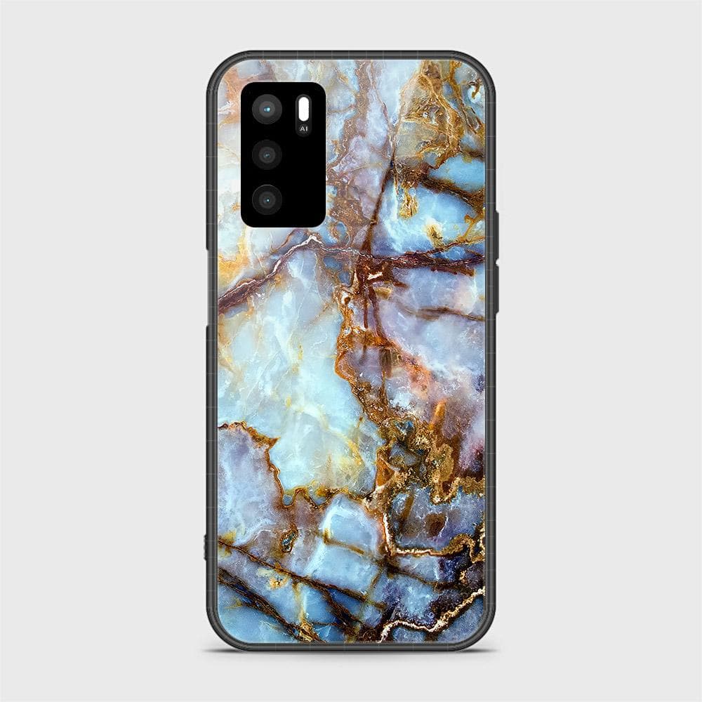 Oppo A55 5G Cover- Colorful Marble Series - ( D10 ) HQ Ultra Shine Premium Infinity Glass Soft Silicon Borders Case ( Fast Delivery )