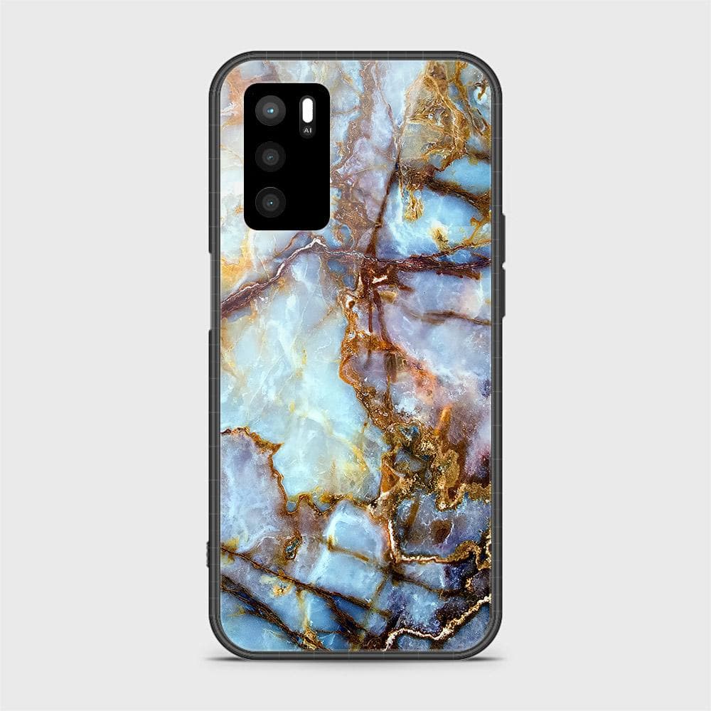 Oppo A54 4G Cover- Colorful Marble Series - ( D10 ) HQ Ultra Shine Premium Infinity Glass Soft Silicon Borders Case ( Fast Delivery )