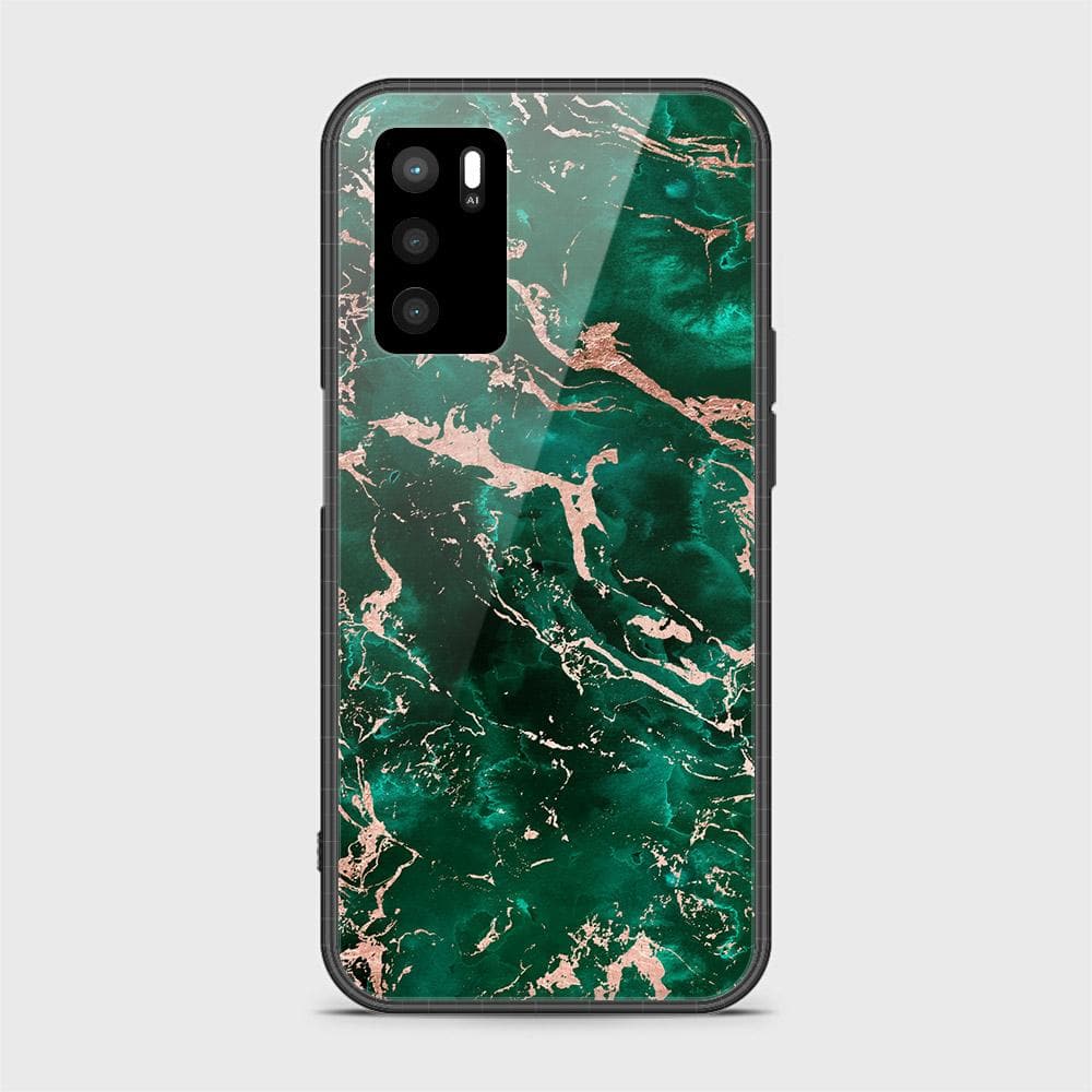 Oppo A54 4G Cover- Colorful Marble Series - D16 - HQ Ultra Shine Premium Infinity Glass Soft Silicon Borders Case ( Fast Delivery )