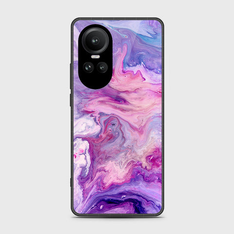 Oppo Reno 10 Pro Cover- Colorful Marble Series - HQ Ultra Shine Premium Infinity Glass Soft Silicon Borders Case