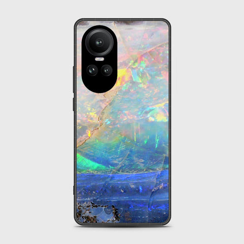 Oppo Reno 10 Pro Cover- Colorful Marble Series - HQ Ultra Shine Premium Infinity Glass Soft Silicon Borders Case