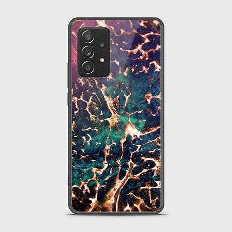 Samsung Galaxy A52 Cover - Colorful Marble Series - D14 - HQ Ultra Shine Premium Infinity Glass Soft Silicon Borders Case ( Fast Delivery )