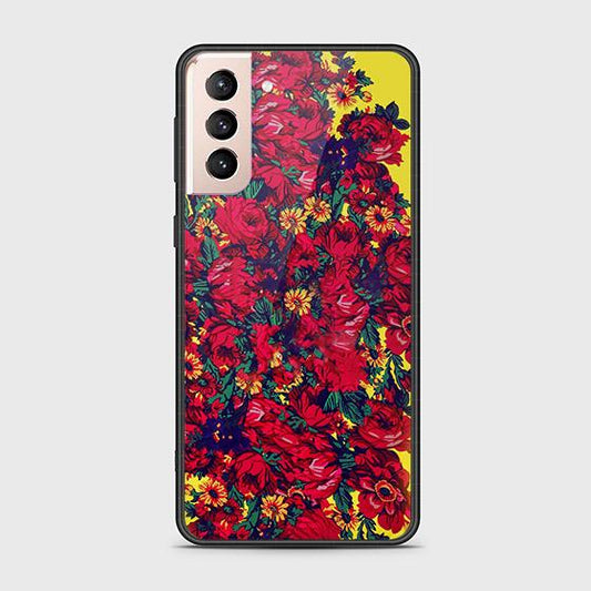 Samsung Galaxy S22 Plus 5G Cover - Floral Series - HQ Ultra Shine Premium Infinity Glass Soft Silicon Borders Case ( Fast Delivery )