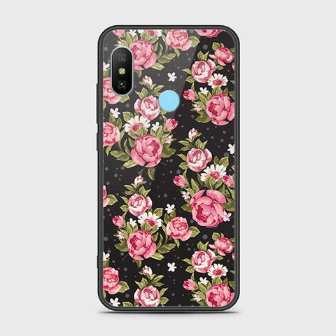 Xiaomi Redmi Note 6 Cover - Floral Series - HQ Ultra Shine Premium Infinity Glass Soft Silicon Borders Case